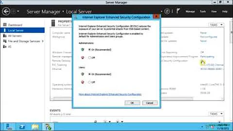 How to disable the Internet Explorer Enhanced Security Configuration (IE ESC) in Windows Server 2012