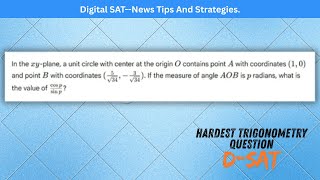 Mastering Trigonometry with Unit Circle | DSAT question in seconds Solved