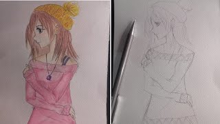 Cute Anime Drawing || Easy Anime Painting For Beginners @the-artistic-edge56