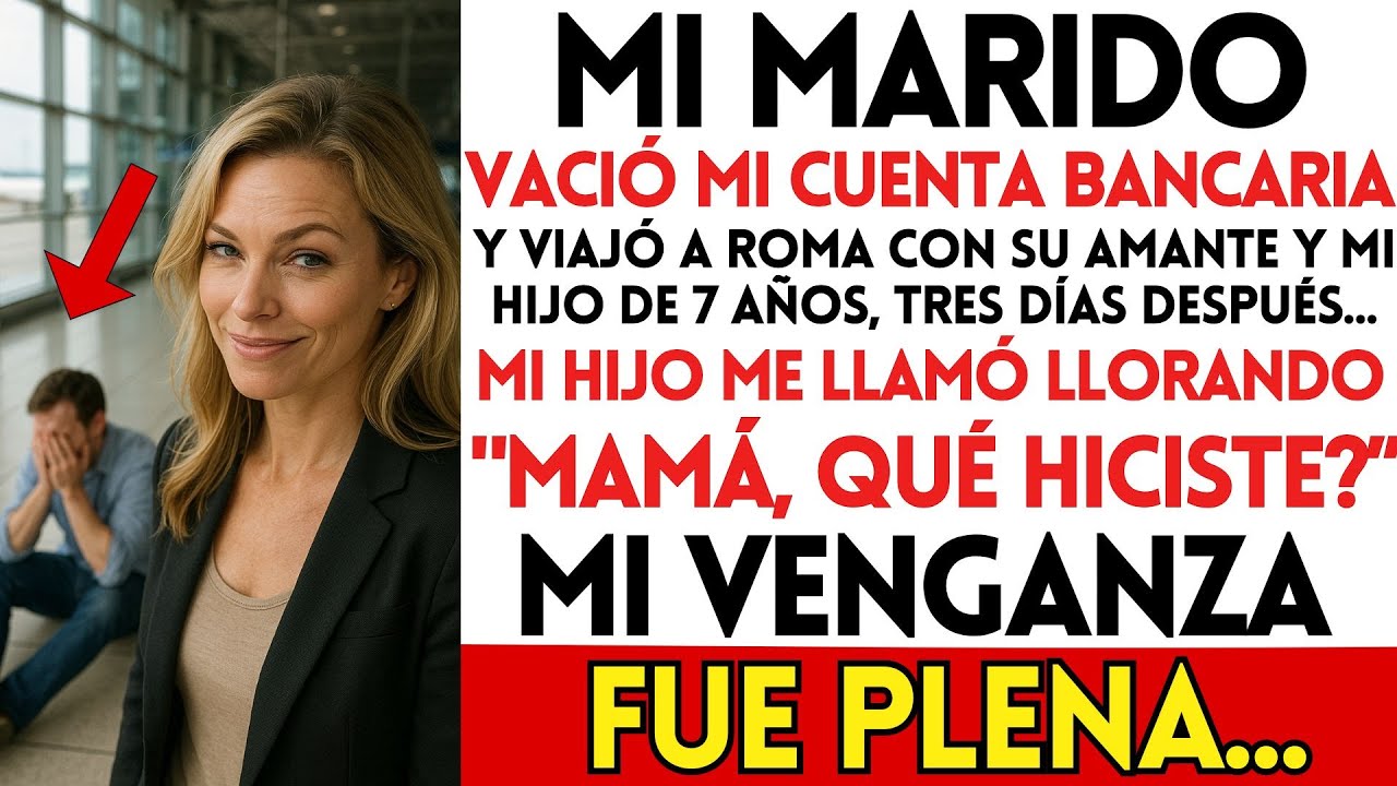 mi MARIDO VACIÓ MI CUENTA BANCARIA y Viajó a ROMA CON SU AMANTE y Mi HIJO De 7 AÑOS, Pero NO IMAGINÓ