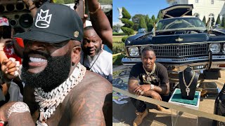 Rick Ross Gifts The Winner Of His Car Show A Diamond Key Pendant With A Cuban Link Chain