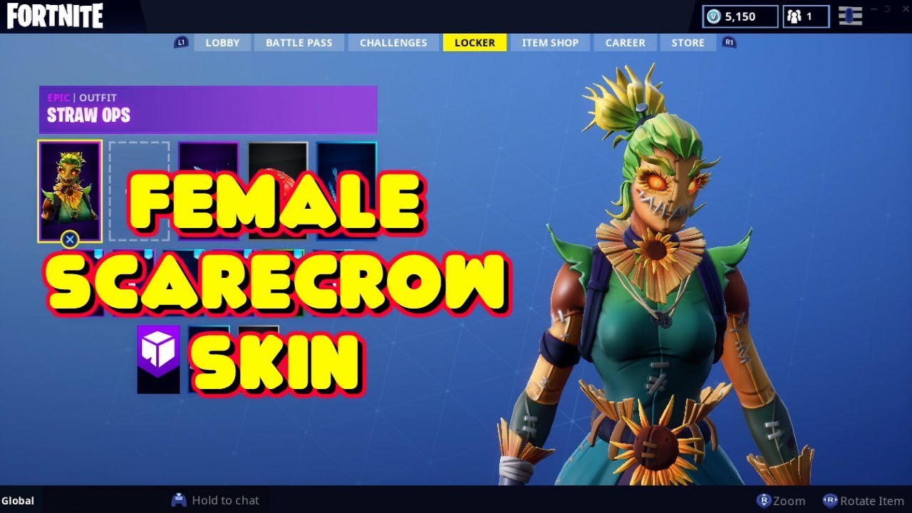 New Female Scarecrow Skin Straw Ops In Game Fortnite Youtube - new female scarecrow skin straw ops in game fortnite