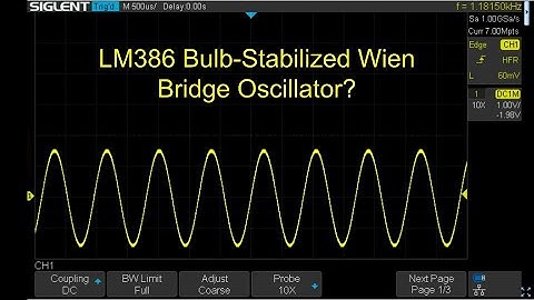 Lamp-Stabilized Wien Bridge Oscillator Using LM386 Audio Amplifier