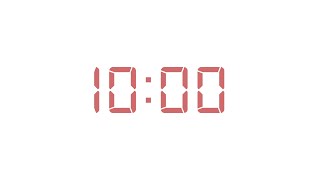 10-Minute Timer | Red Digital On White Background