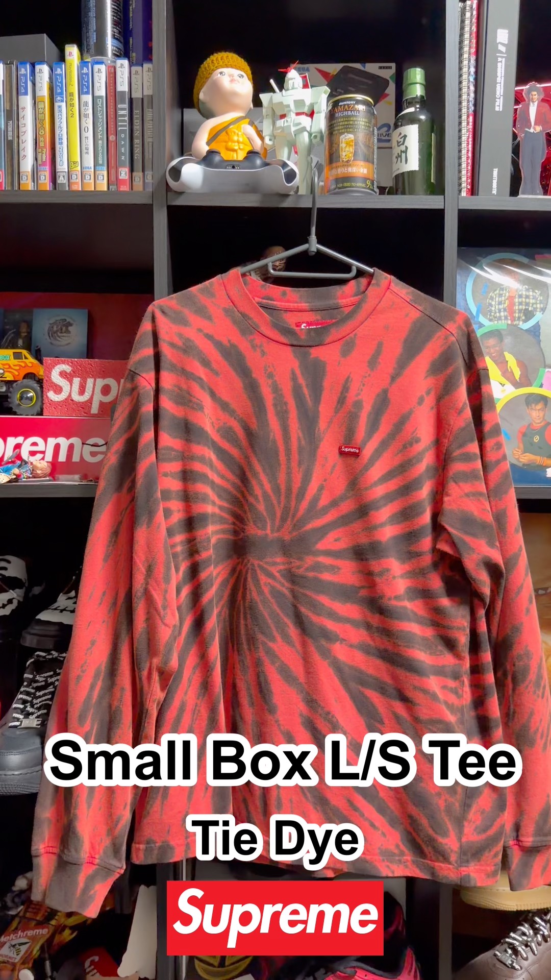 Supreme Small Box L/S Tee Tie Dye タイダイ L Supreme】Small Box L/S Tee Tie Dye 着画ショート｜タイダイの色味