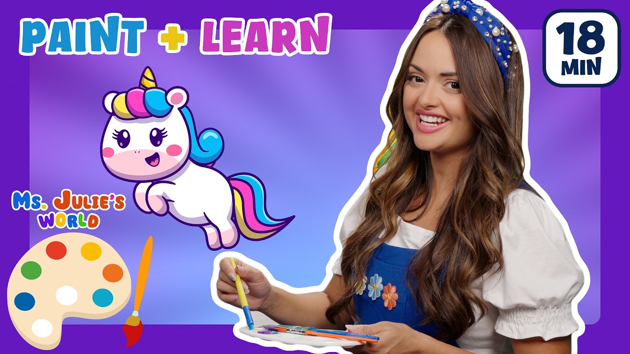 Нарисуйте единорога вместе с мисс Джули! | «Мир мисс Джули» — новое обучающее шоу для детей!