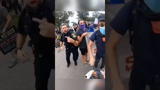 Biker encounters protesters blocking the road😳