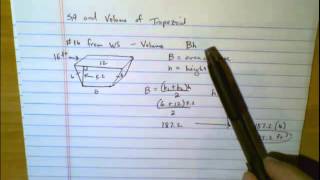 SA and Volume of Trapezoidal Prism