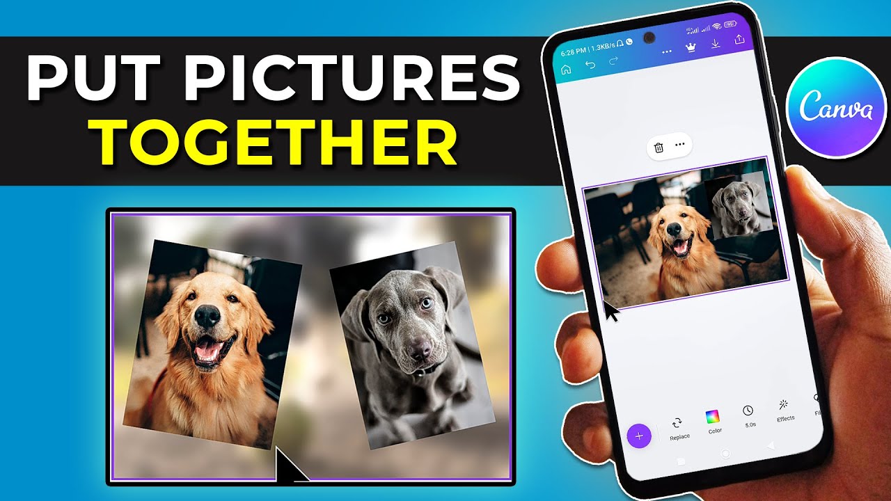 Как объединить две фотографии с помощью Canva