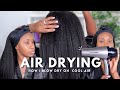 How I Air Dry & Blow Dry on ‘Cool Air’ for a SMOOTH look | Scarf Method Routine | Relaxed Hair