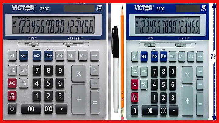 Victor 16-Digit Desktop Calculator, Silver, Blue