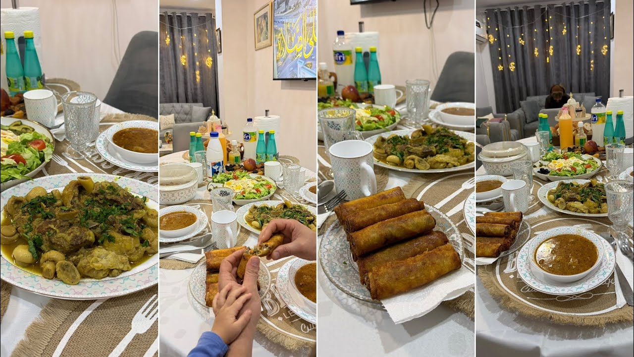 طاولة اول يوم رمضان 🌙 كيفاش فات نهاري لول فالكوزينة 🥹 وجدت طاولة بدون تبذير ولا اسراف✅