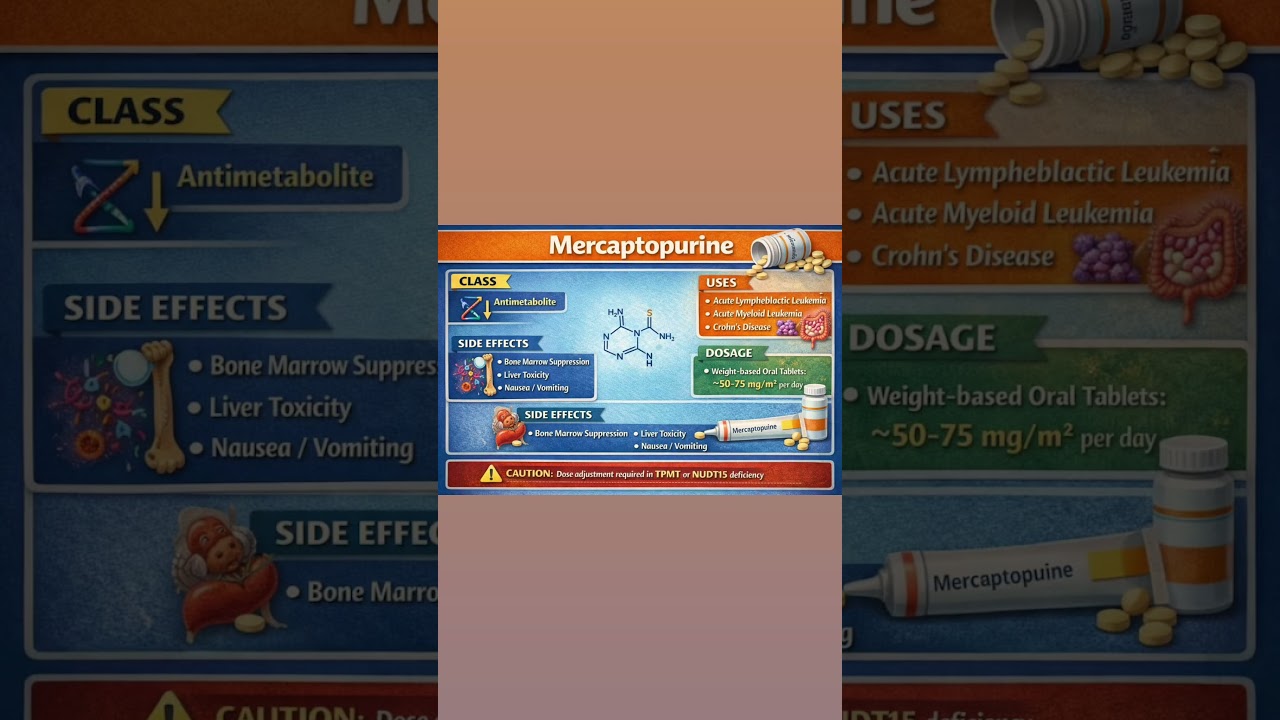 Mercaptopurine (6-MP) 💊 | Antimetabolite Chemotherapy Drug