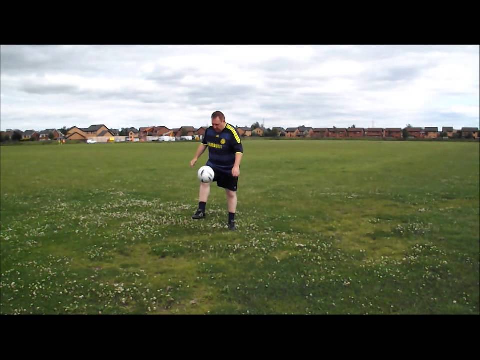 GLEN MANEY PRACTISING FOR A CHANNEL 5 FOOTBALL PROMO