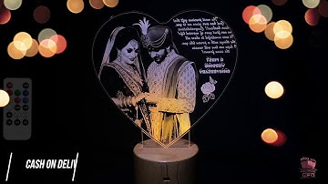 Artistic Gifts Personalized Remote Controlled Heart Shape Led Lamp