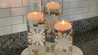 DIY Floating Candle Christmas Centerpiece