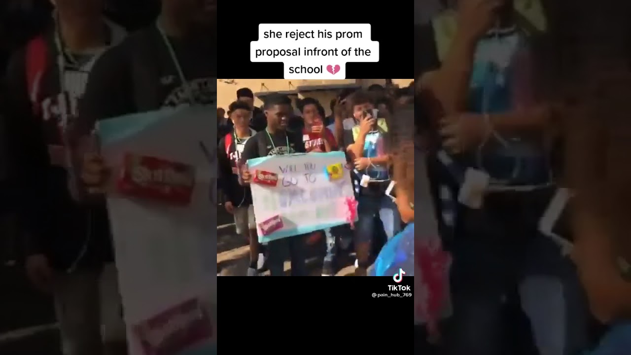 Boy gets prom proposal rejected by girl in front of the school 💔🥴