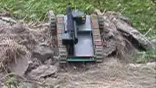 Tracked Robot With True 3D Stereo Vision and Airsoft Sig 552