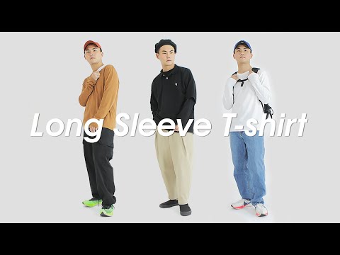 3가지 긴팔 티셔츠로 코디하는 8가지 가을 데일리룩 [룩북(lookbook) | long sleeve tshirts ]