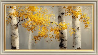 Fall Birch Trees Painting in Antique Gold Wood Frame 🍂 screenshot 5