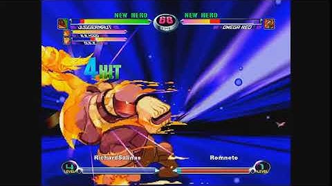 MvC2: Omega Red (50% life) Survives 8-hit Headcrush (perfectly mashed)