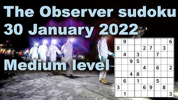 Sudoku solution – The Observer sudoku 30 January 2022 Medium level