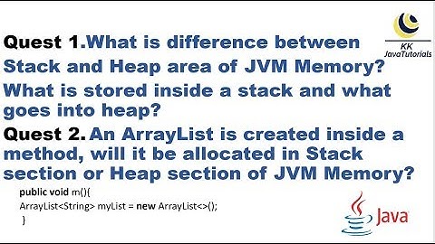 Java Interview questions on Stack and Heap area of JVM Memory? || online Java training