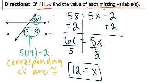 Parallel lines transversals and Algebra