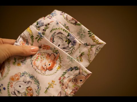 Sewing Tutorial: Cloth Napkins with Mitered Corners   HD 720p