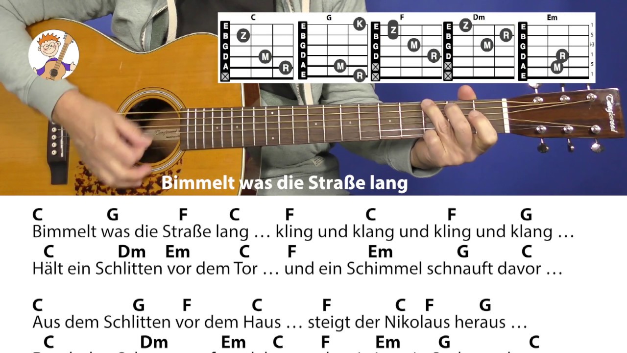 Bimmelt Was Die Strasse Lang Nikolauslied Aus Ex Ddr Mit Akkorden Text Fur Gitarre Youtube