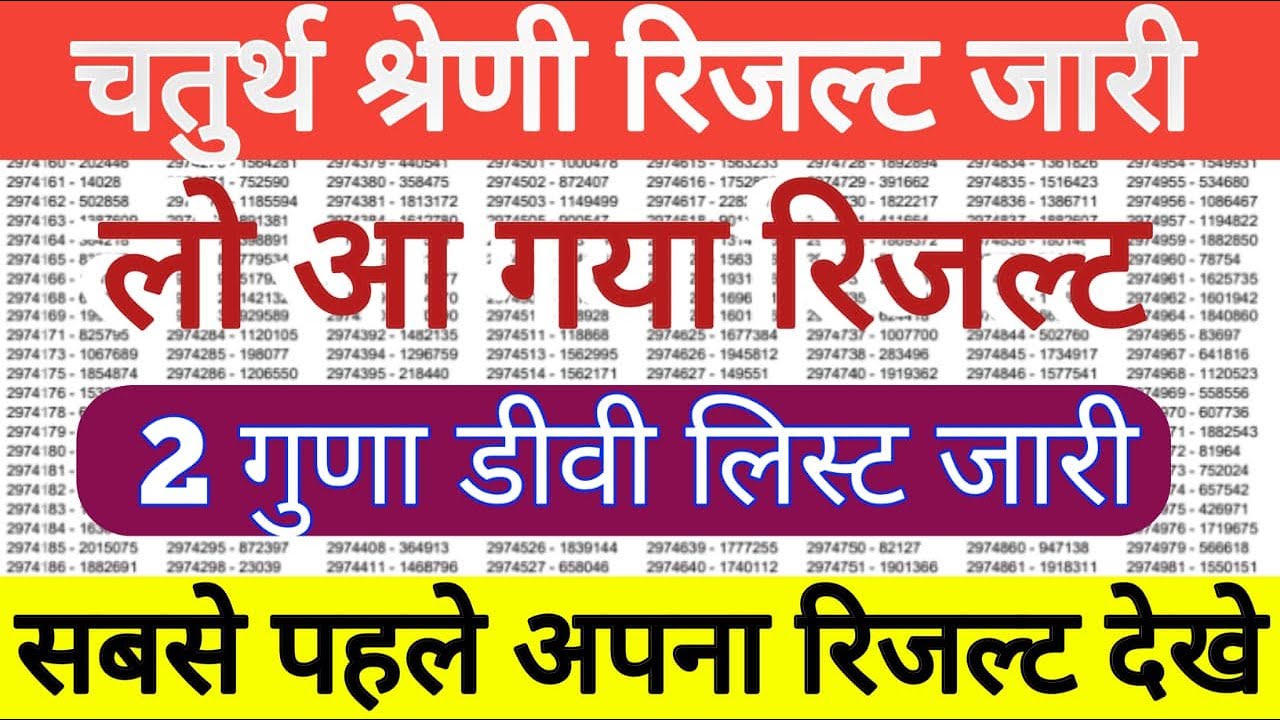 🔴LIVE RESULT: Rajasthan 4th grade result 2025 |  चतुर्थ श्रेणी कर्मचारी 2 गुणा लिस्ट जारी 2025
