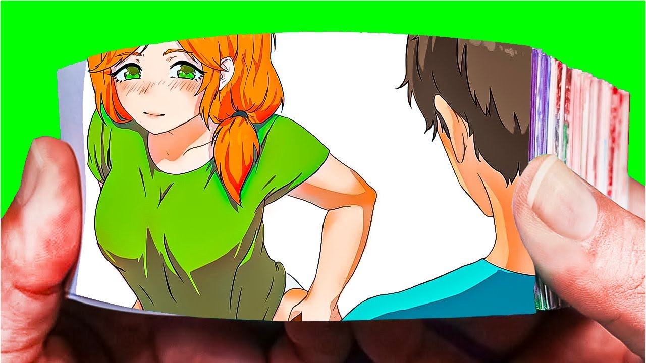 Alex and Steve on bed - Minecraft Anime - Flipbook Animation - YouTube