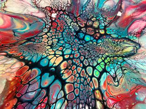 Spinning Cradle Board Bloom~The Most Satisfying Pour Ever~Acrylic Pouring~374