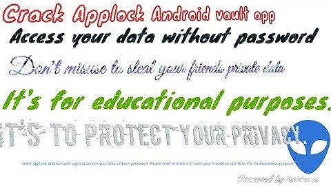 Crack and steal data from vault app Applock . | Talk 1