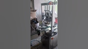 Automatic bottle filling capping labeling machine adjusting testing video