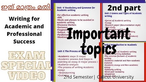 Academic writing exam oriented video||Important topics|| 2nd semester Calicut University