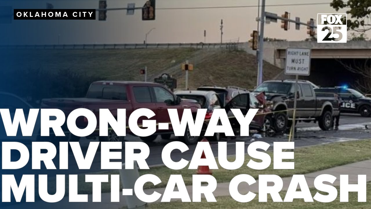 Wrong-way driver causes multi-car crash in Oklahoma City - YouTube