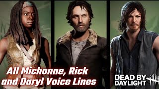 All Michonne, Rick and Daryl Voice Lines | Dead by Daylight