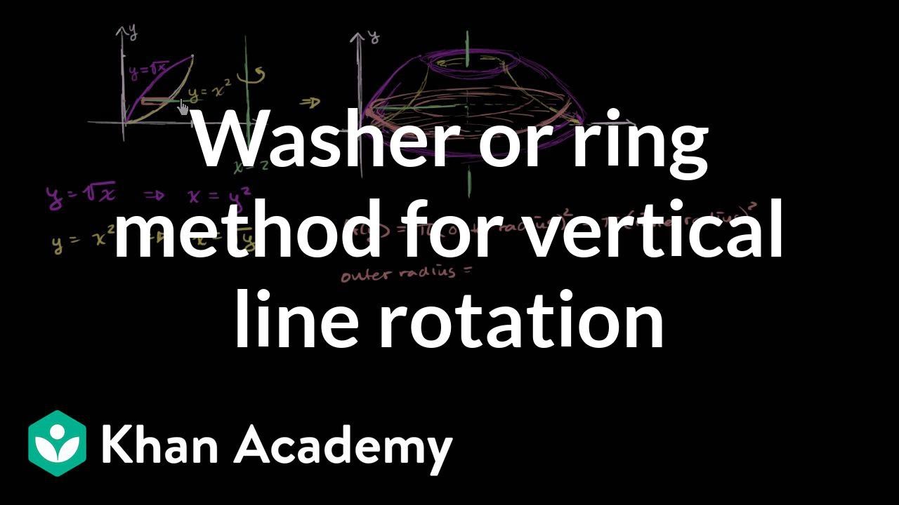 Washer method rotating around vertical line (not y-axis), part 1 | AP Calculus AB | Khan Academy