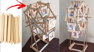 How to make photo frame frome ice cream stick|| Wheel photo frame/diy ferris wheel