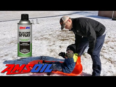 silicone spray lubricant application ice fishing sled