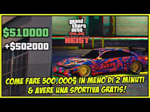 Video COME FARE 500.000$ IN MENO DI 2 MINUTI & AVERE UNA SPORTIVA GRATIS DA 1.800.000$ SU GTA ONLINE!