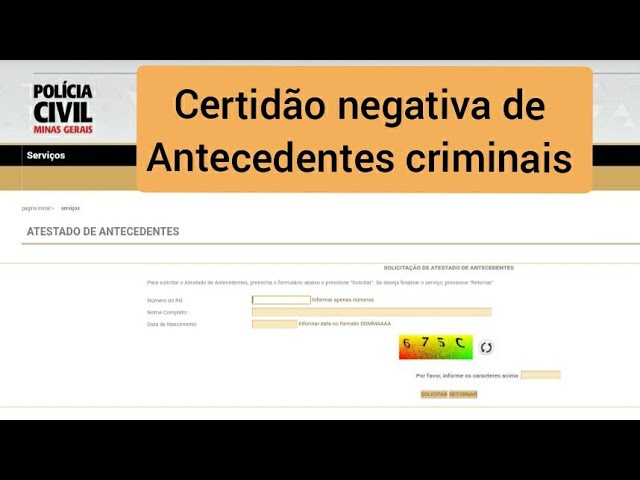 Certidão de Antecedentes Policiais -  - Portal de Serviços Digitais