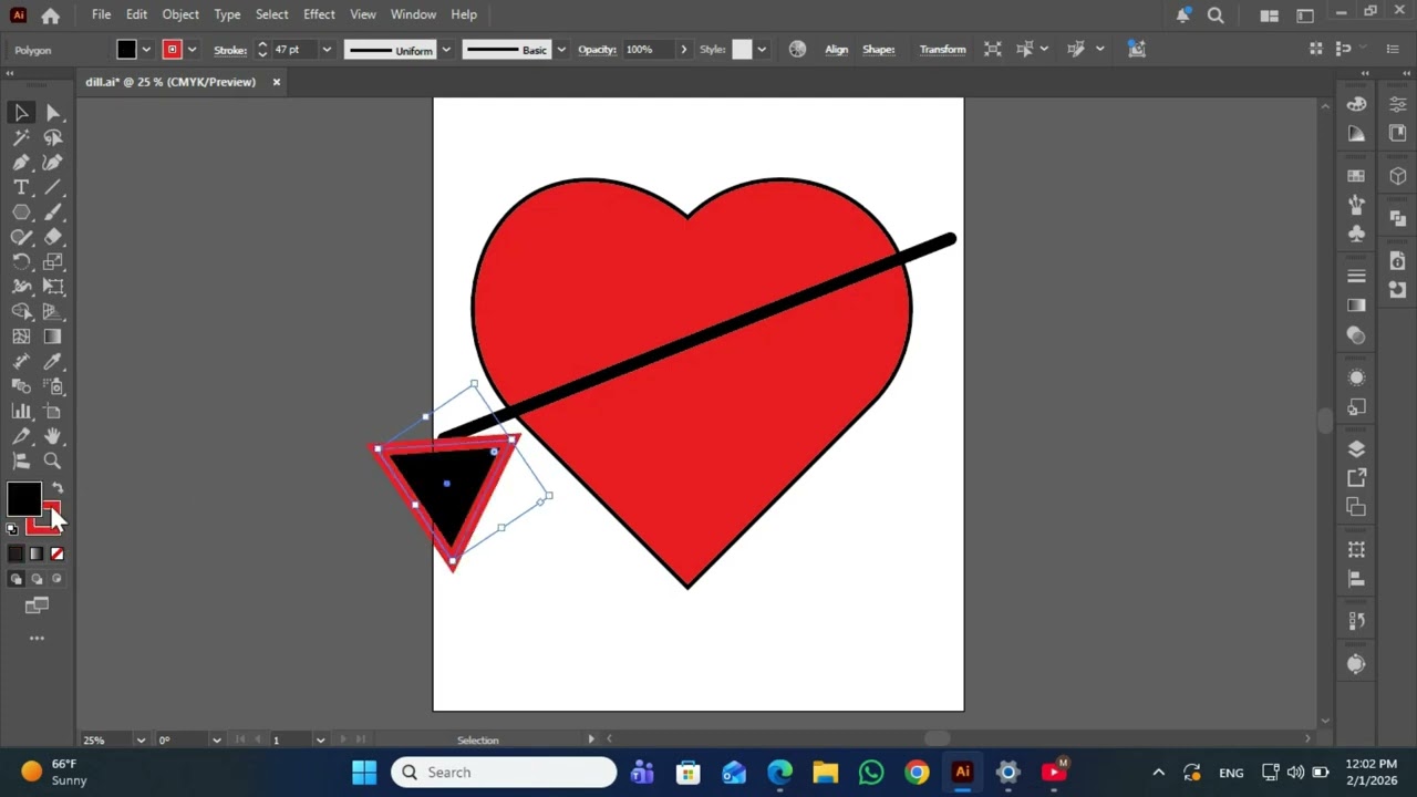Adobe Illustrator Heart Sticker Design ❤️🔥 
