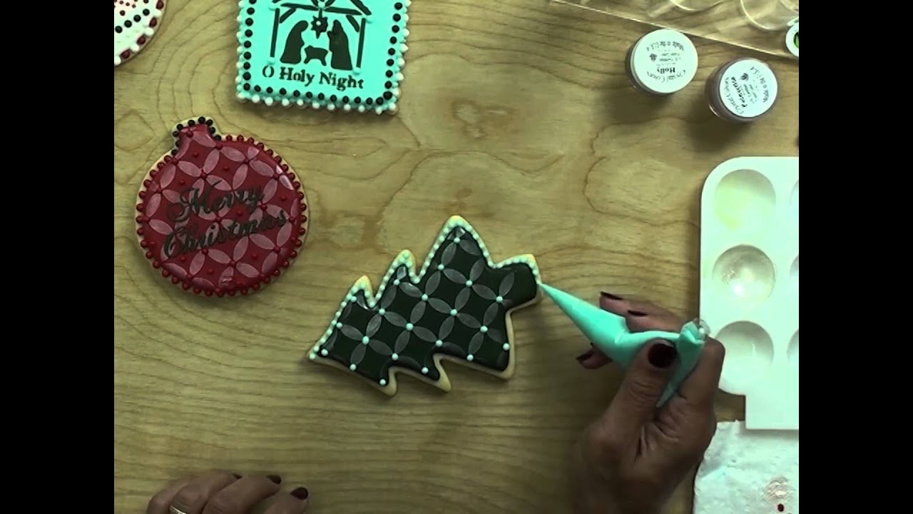 Tape Trick for Stenciling Multiple Cookies 