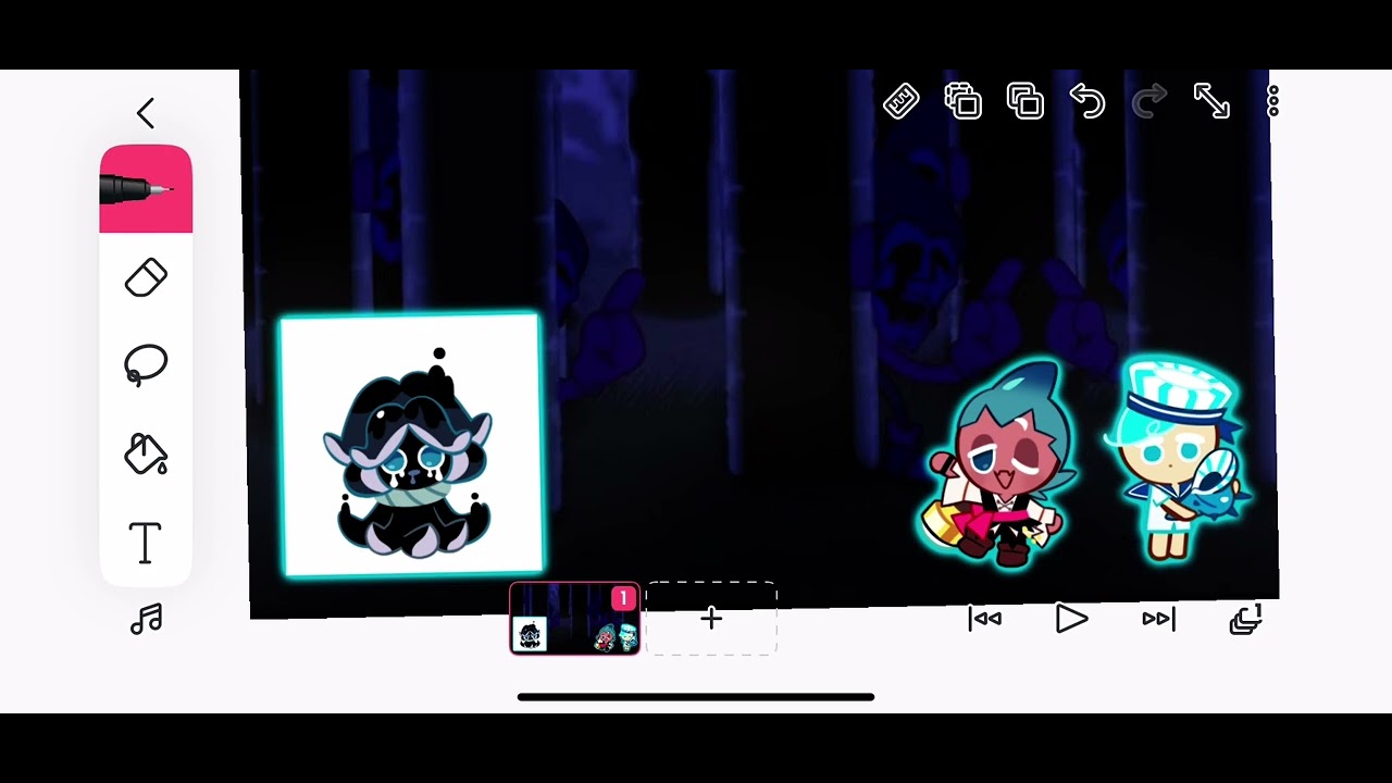 Fnf squid ink cookie sorbet shark cookie and Peppermint cookie sing