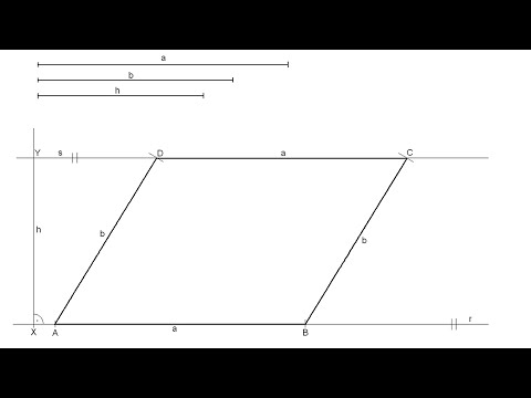 How to draw a Rhomboid given its Sides and one of its Height