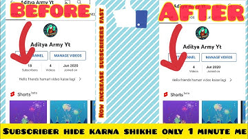 How to Hide Subscribers On Youtube || Subscribers Hide Kaise Kare ? in 2021