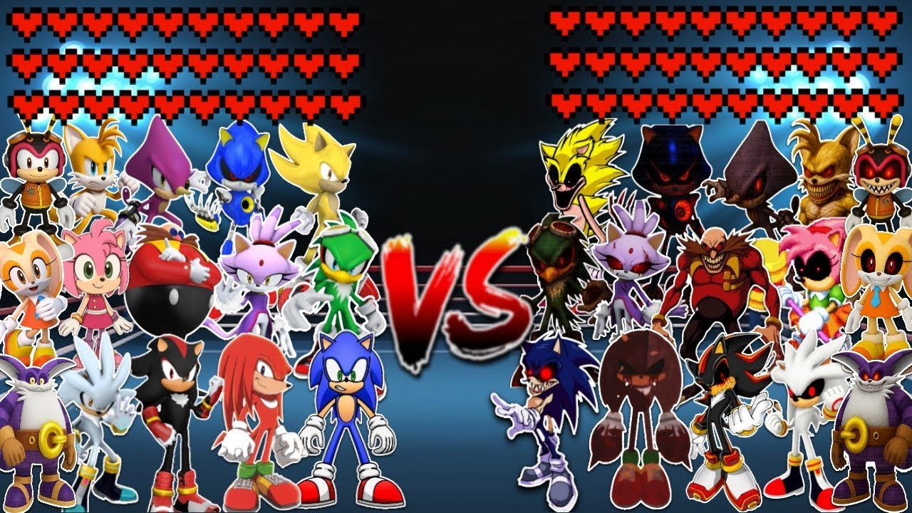 15 Sonic Characters vs 15 Evil Sonic Characters! Meme battle 