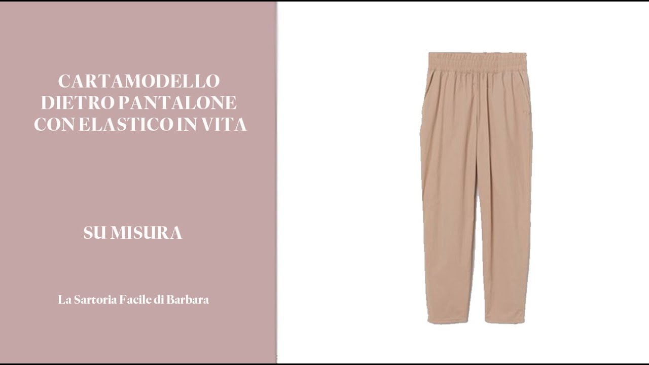52 CARTAMODELLO DIETRO PANTALONE CON ELASTICO IN VITA